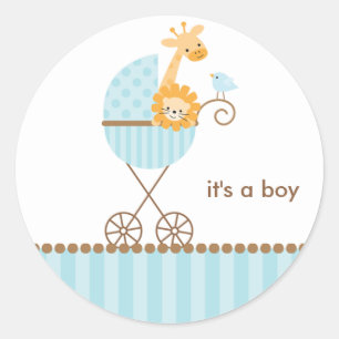 Oerwoud Dieren in Blue Stroller Stickers