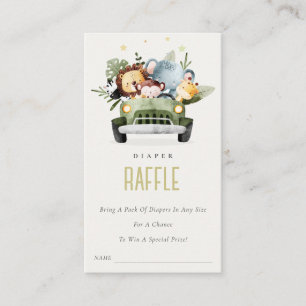Oerwoud Dieren in het Baby shower van de Raffle-au Informatiekaartje