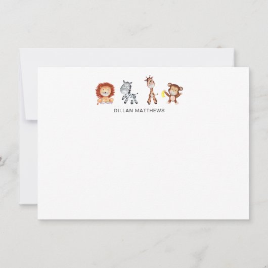 Oerwoud Dieren Kinder briefkaarten (Voorkant)