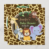 Oerwoud Dieren op Bruine Giraffe Dierenprint Kaart (Voorkant / Achterkant)