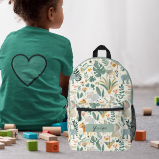 Oerwoud Dieren Pastels Terug naar School Custom Ki Bedrukte Rugzak