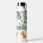 Oerwoud Dieren Pastels Terug naar School Custom Ki Waterfles (Voorkant)