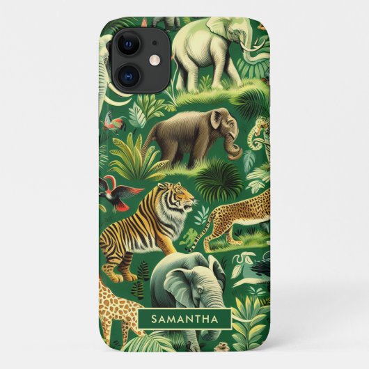  Oerwoud Dieren Patroon Case-Mate iPhone Case (Achterkant)