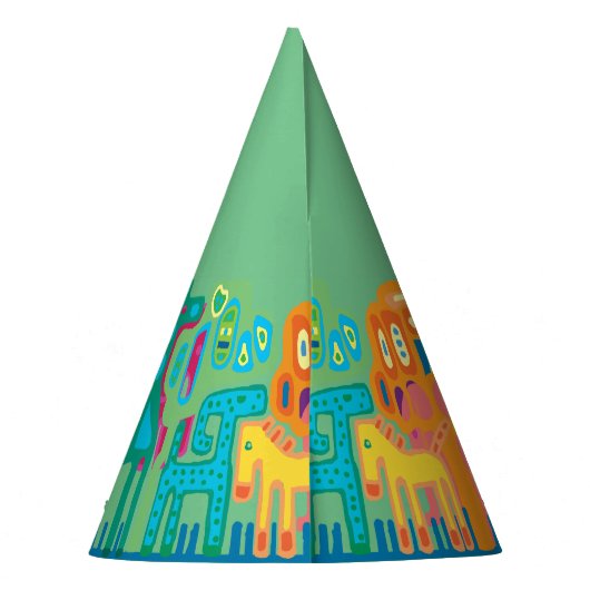 Oerwoud dieren pet verjaardagsfeestje  feesthoedjes (Achterkant)