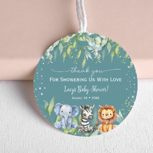 Oerwoud Dieren Safari Baby shower Ronde Sticker