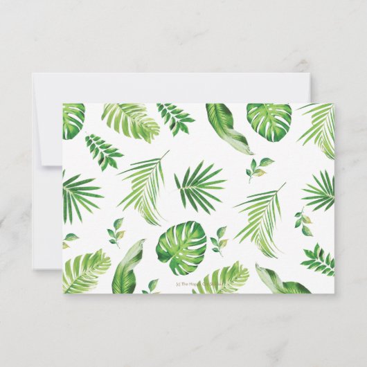 Oerwoud Dieren Safari Car Greenery 1e verjaardag Bedankkaart (Achterkant)