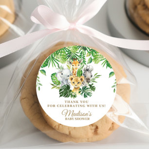 Oerwoud Dieren Safari Greenery Dank u wel Ronde Sticker