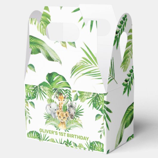 Oerwoud Dieren Safari Groen Verjaardag Dank u Bedankdoosjes (Geopend)