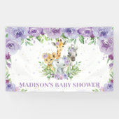 Oerwoud Dieren Safari Lila Paars Floral Backdrop Spandoek (Horizontaal)