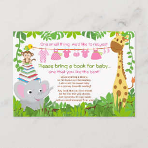 Oerwoud Dieren Safari Meisje Baby shower Boek Kaart