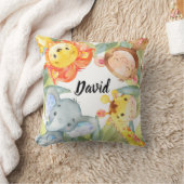 Oerwoud Dieren Safari Nursery Decor Personalized Kussen (Deken)