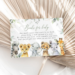 Oerwoud dieren, safari, wilde, boeken voor Baby Informatiekaartje