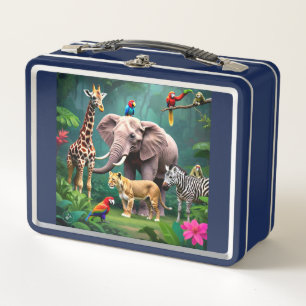 Oerwoud Dieren Thema Metalen Lunchbox