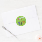 Oerwoud Dieren Verjaardagsfeestje Ronde Sticker (Envelop)