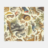  Oerwoud Dieren Waterverf Fleece Deken (Voorkant (Horizontaal))