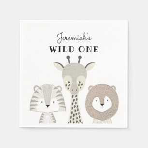 Oerwoud Dieren Wild Baby shower van een geboorte Servet