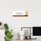 Oerwoud dierentuin Giraffe - Aangepaste jaarbanner Poster (Thuiskantoor)