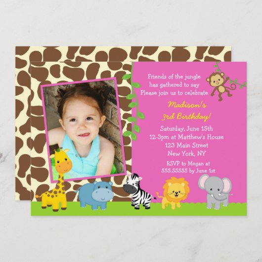 Oerwoud dierentuin Safari Kaart (Voorkant / Achterkant)