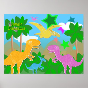 Oerwoud Dinosaurus KleurenPoster Poster