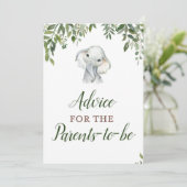 Oerwoud Elephant Advice for Parents Sign Size 5x7" Kaart (Staand voorkant)