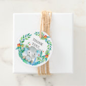 Oerwoud Elephant Baby shower Favor Gift Label (In situ)