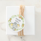 Oerwoud Elephant Baby shower Favor Gift Label (In situ)