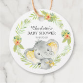 Oerwoud Elephant Baby shower Favor Gift Label (Achterkant)