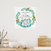 Oerwoud Elephant Baby shower Welkom Poster (Keuken)
