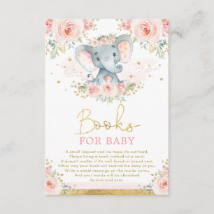 Oerwoud Elephant Pink Blush Floral Books voor Baby Informatiekaartje