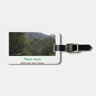 Oerwoud Forest Trees Mountain Travel Plaats Naam t Bagagelabel