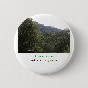 Oerwoud Forest Trees Mountain Travel Plaats Naam t Ronde Button 5,7 Cm