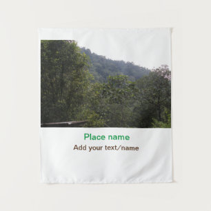 Oerwoud Forest Trees Mountain Travel Plaats Naam t Wandkleed