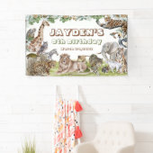 Oerwoud Forest Wild Animals Birthday Banner (Insitu)