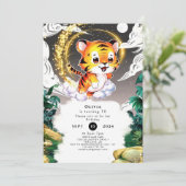 Oerwoud Fun Tiger Verjaardag Kaart (Staand voorkant)