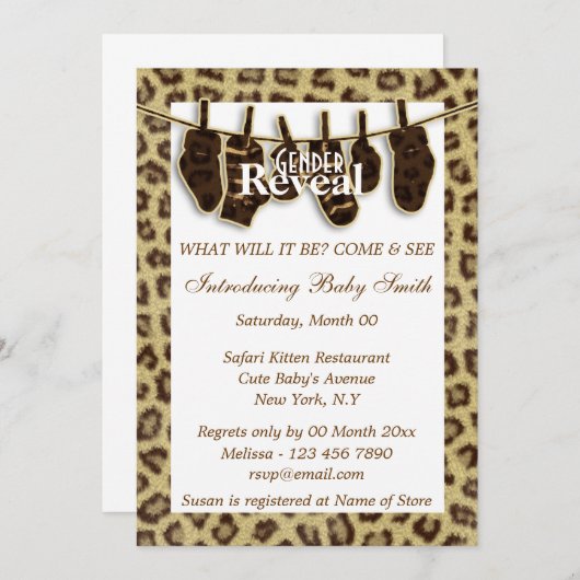 Oerwoud gender onthullen PERSONALIZE Kaart (Voorkant / Achterkant)