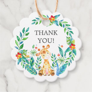 Oerwoud Giraffe Baby shower Favor Gift Label
