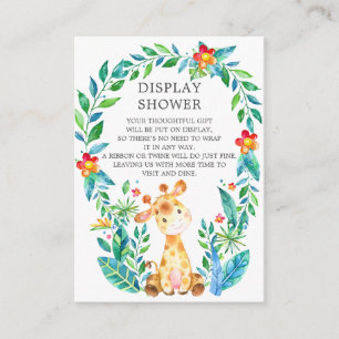 Oerwoud Giraffe Baby shower Gift Display Douche Informatiekaartje