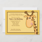 Oerwoud Giraffe Birthday Uitnodiging 5 x 7 (Voorkant)