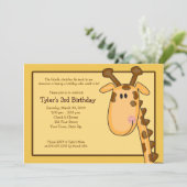 Oerwoud Giraffe Birthday Uitnodiging 5 x 7 (Staand voorkant)