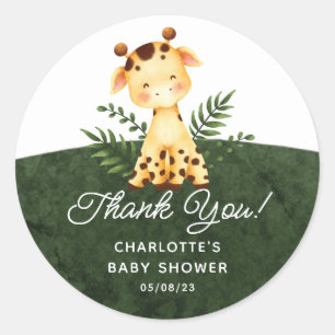 Oerwoud Giraffe Favor Classic Round Sticker