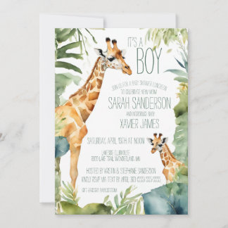 Oerwoud Giraffe Maak kennis met het Baby shower Kaart