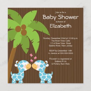Oerwoud Giraffe Multiple Baby Shower Invitaties Kaart