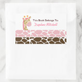 Oerwoud Giraffe (roze) Custom Book Bord Sticker (Tas)