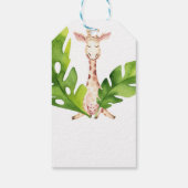 Oerwoud Giraffe Waterverf Baby shower Party Favor Cadeaulabel (Achterkant)