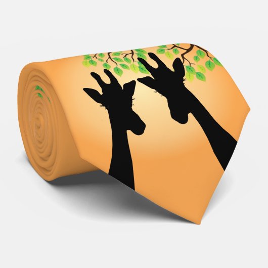 Oerwoud Giraffes Stropdas (Opgerold)