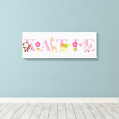 Oerwoud Girl Animals Canvas Art (Insitu (Houten vloer))
