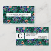 Oerwoud Green Coral Waterverf Greenery Pattern Visitekaartje (Voorkant / Achterkant)