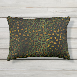 Oerwoud Green Yellow Cheetah Leopard Pattern Buitenkussen