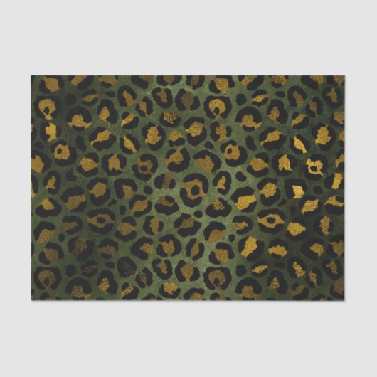 Oerwoud Green Yellow Cheetah Leopard Pattern Tissuepapier (Voorkant)