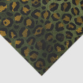 Oerwoud Green Yellow Cheetah Leopard Pattern Tissuepapier (Detail)